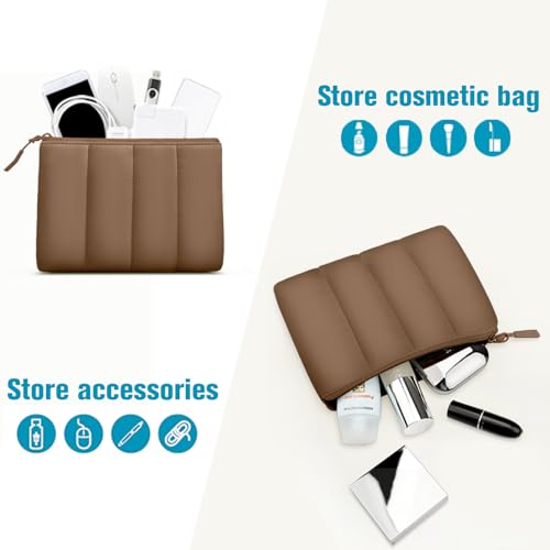 TECOOL Puffy Laptop Case 13.3 inch,13-13.3 inch Laptop Sleeve for MacBook Air 13 inch M5(2026) M4 M3 M2 M1,Macbook Neo 13 A18, Mac Pro 13/Mac Pro 14 M5 Waterproof Notebook Sleeve with Small Case,Brown - color: Brown, size: 13.3 Inch