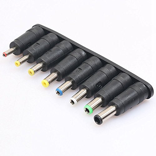 Universal 1 Set = 8pcs / Set 5pin Jack Plugs DC for Laptop AC Power Adapter Tips Connectors for Computer Notebook, black, 145419