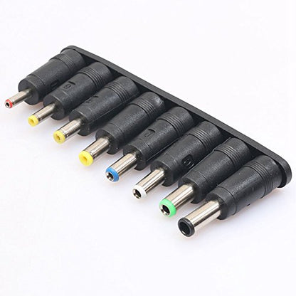 Universal 1 Set = 8pcs / Set 5pin Jack Plugs DC for Laptop AC Power Adapter Tips Connectors for Computer Notebook, black, 145419