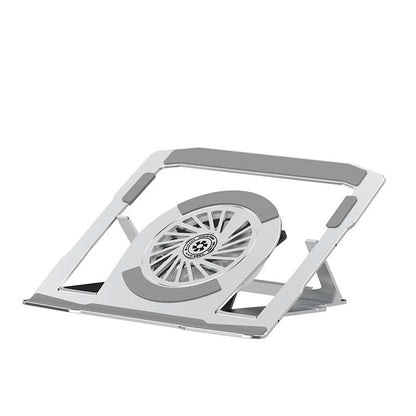 BudddhiGear Laptop Stand, Aluminum Heat Dissipation, Built-in Fan, 6 Height Adjustment, Rotatable, for Laptop