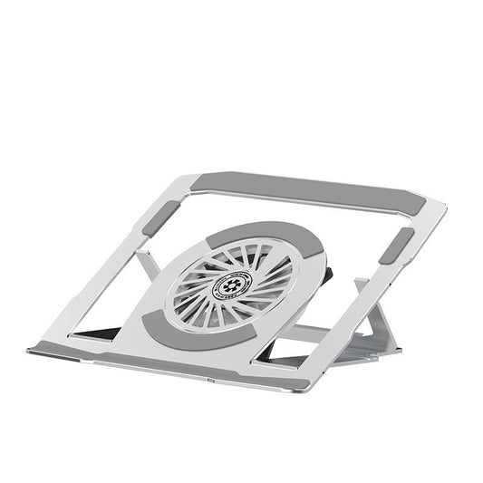 BudddhiGear Laptop Stand, Aluminum Heat Dissipation, Built-in Fan, 6 Height Adjustment, Rotatable, for Laptop