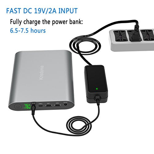 Portable Laptop Charger 185Wh/50000mAh External Battery Pack Power Bank for Laptop, Tablet, Projector, Smartphone and Others - color: gray