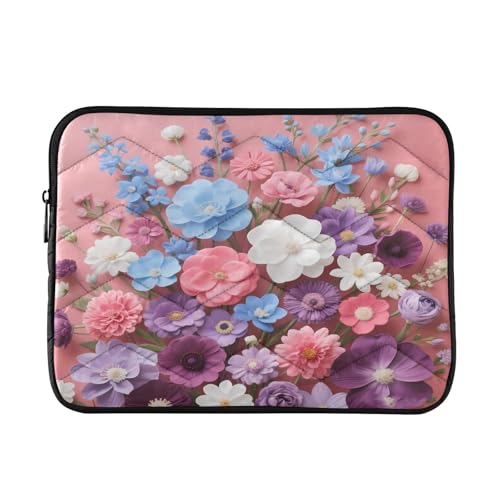 Flower Bouquet Padded Laptop Sleeve Case 13 Inch Soft Quilted Laptop Bag Waterproof Computer Sleeves - color: Flower Bouquet, size: Medium