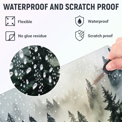 3Pcs Forest Laptop Skin Sticker Blue Scenery Universal Removable Vinyl Stickers Fits for 12.1 13 14 15.6 16 Inch Waterproof Notebook Decal Cover Gift - color: Dark Blue