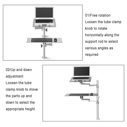 Laptop Wall Mount, Full Motion Adjustable Laptop Extended Arm, Adjustable Height/Angle, Aluminum Alloy Vented Cooling Tray, Holds 8kg, Fits 10 to 15.6 Inch Screen (A) - color: A