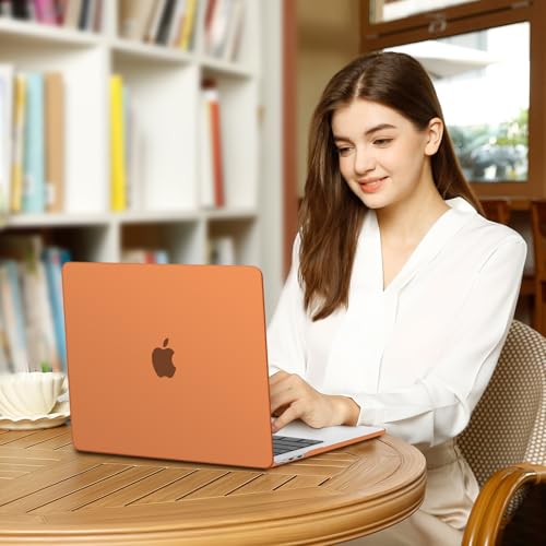 MOSISO Compatible with MacBook Air 13 inch Case M5 2026 M4 M3 M2 2025-2022 | A3449 A3240 A3113 A2681, Hard Shell&Keyboard Cover&Screen Film&Pouch for MacBook Air 13.6 inch Case, Cosmic Orange - color: Cosmic Orange