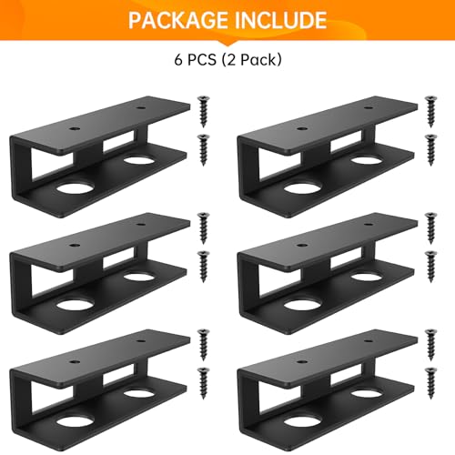 2 Pack Under Desk Laptop Mount with Anti-Scratch Felt Board, Holder Tray, Durable Shelf for Keyboard Storage - size: 6pcs-2 Pack