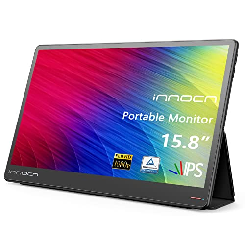 INNOCN Portable Monitor - [2022] 15.8" FHD 1080P USB Travel Type-C Computer Display Mini HDMI Laptop External Secondary Monitor IPS Eye Care Screen for Laptop Tablets Mini PC - style: with Stand Cover