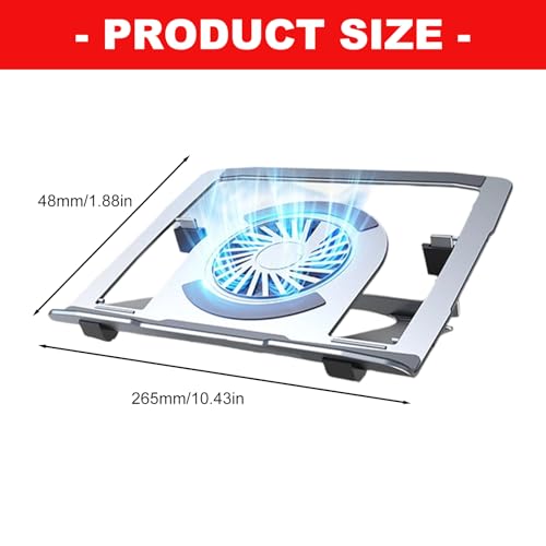 Foldable Aluminum Laptop Stand with Efficient Cooling Systems and Adjustable Angled for 17Inch Notebook Aluminum Laptop Stand - color: Silver