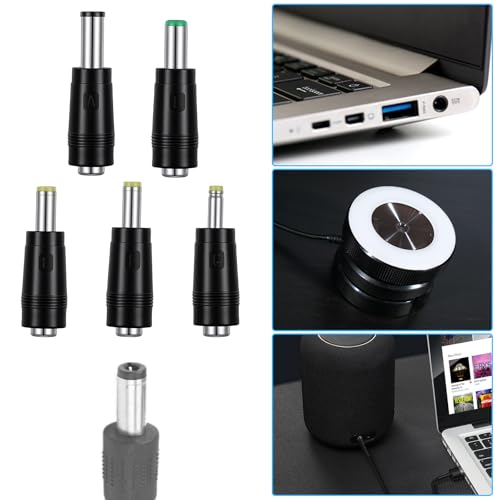 Universal DC Connectors Plug Kit, 8 Connector Tips Kits DC Plug Universal 5.5 x 2.1 mm Female to Male Adapter Tips AC Power Adapters Power Supply Plugs for LED Strip Lights, Laptop