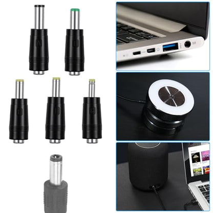 Universal DC Connectors Plug Kit, 8 Connector Tips Kits DC Plug Universal 5.5 x 2.1 mm Female to Male Adapter Tips AC Power Adapters Power Supply Plugs for LED Strip Lights, Laptop