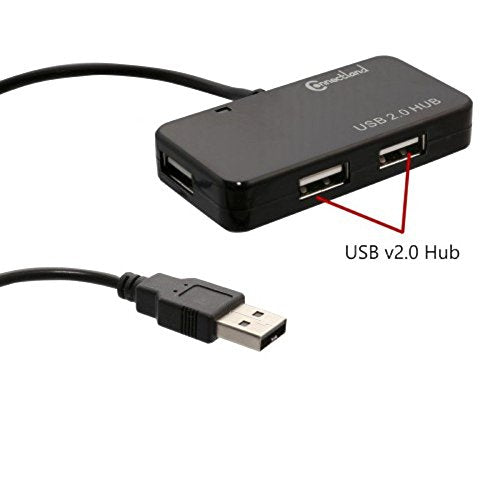 Connectland CL-HUB20033 Ultra Slim USB 2.0 4 Port Hub for Desktop and laptops Black