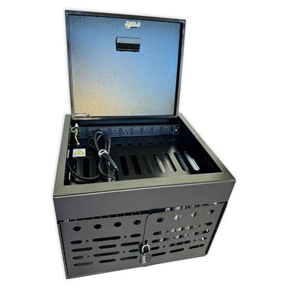 16-Device Laptop & Tablet Charging Cabinet with Combination Lock, Fully Assembled Metal Charging Station for Chromebooks, iPads & Devices Up to 15.6", Classroom & Office Storage Organizer - color: Black With 16-device Combo-lock Charging Cabinet