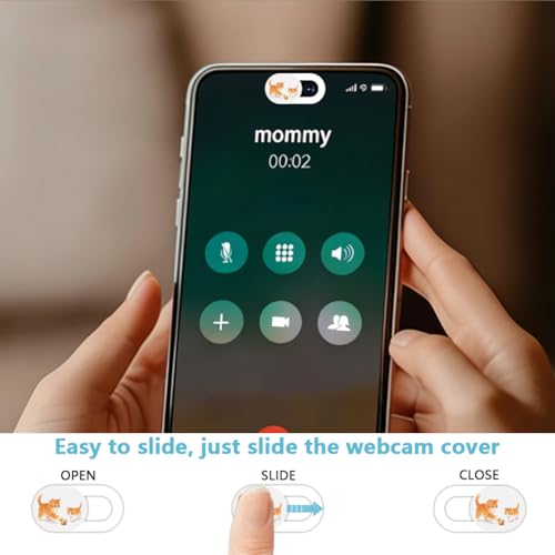 6Pcs 6 Styles Cat Camera Cover Slide Cute Privacy Guard Accessories, 0.04 Inch Ultra Thin White Webcam Cover Protector Blocker for Laptop Computer Tablet Notebook Mini PC Home Office Use - color: Cat