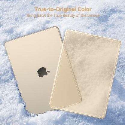 MOSISO Compatible with MacBook Air 13 inch Case M5 2026 M4 M3 M2 2025-2022 | A3449 A3240 A3113 A2681, Scratch-Resistant Shock-Absorbent Reinforced Hard Shell Cover for MacBook Air 13.6 Case, Starlight - color: Starlight