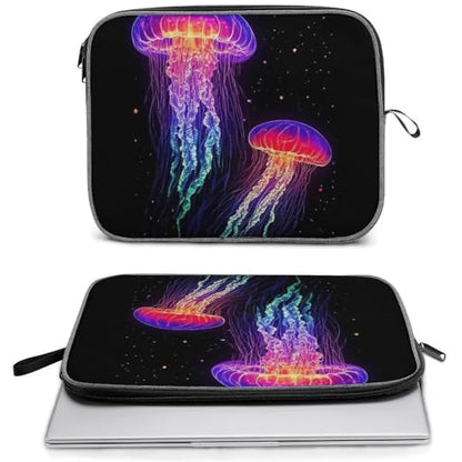 Laptop Case Sleeve, Lightweight Soft Protective Laptop Sleeve Computer Carrying Cover with Double Zipper for Daily Use, Trippy Neon Jellyfish Art, 14inch - color: Style(967), size: 14inch