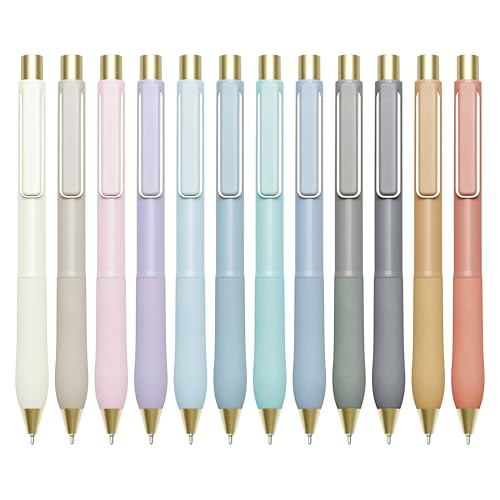 Linbsunne Ballpoint Pens Black Ink Pen 1.0mm Medium Point with Super Soft Grip(12-count) - color: Black Style3-12pcs