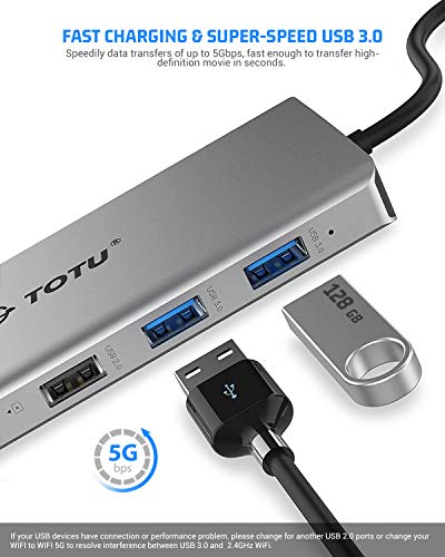 TOTU 13-in-1 USB-C Hub with Ethernet, 4K HDMI, VGA, PD, SD/TF Cards Reader, Mic/Audio Docking Station for MacBook Pro Air XPS and Other USB-C Laptops