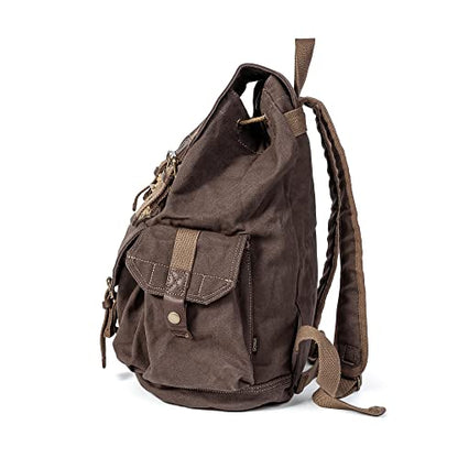 GOOTIUM 21101KA-S Specially High Density Thick Canvas Backpack Rucksack, Coffee, Small - color: Coffee, size: Small