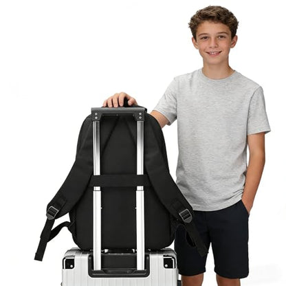 18 Inch School Backpack for Teens Boys Girls, 35L Water Resistant Bookbag with Luggage Strap, Large Capacity Daypack for School Travel Daily Use, Black - color: Camo Backpack Single Pack-4