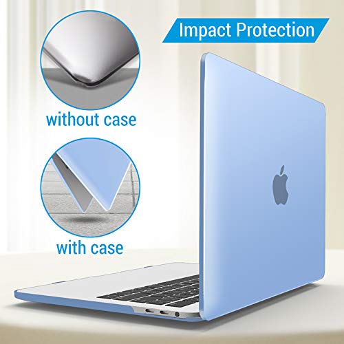 IBENZER Compatible with MacBook Pro 13 Inch Case M2 M1 2026 2025 2024 2023 2022 A2338 A2289 A2251 A2159 A1989 A1706 A1708, Hard Shell Case & Keyboard Cover for Mac Pro 13, Airy Blue, T13ARBL+1B - color: Airy Blue