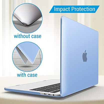 IBENZER Compatible with MacBook Pro 13 Inch Case M2 M1 2026 2025 2024 2023 2022 A2338 A2289 A2251 A2159 A1989 A1706 A1708, Hard Shell Case & Keyboard Cover for Mac Pro 13, Airy Blue, T13ARBL+1B - color: Airy Blue