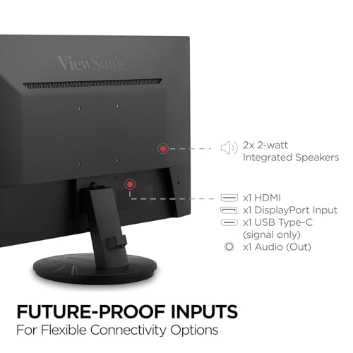 ViewSonic VX2716A 27 Inch 1080p Gaming Monitor, IPS Display with 120Hz and 1ms for Smooth Home Entertainment, DisplayPort, USB-C, and HDMI Inputs - size: 27-Inch