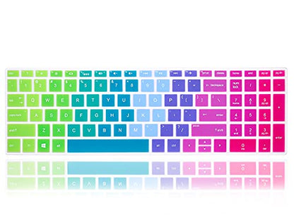 English Silicone Keyboard Cover for HP Envy x360 15.6''Series /2020 2019 Pavilion 15/Pavilion x360 15.6" Series/Envy 17 17.3" Series/Laptop 15t 17t 17-ca0011nr 17-by0040nr,Rainbow - color: Rainbow
