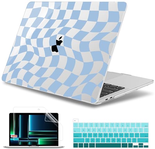 May Chen Case for MacBook Pro 13 inch M2 2023,2022,2021,2020 A2338 M1 A2251 A2289, Plastic Hard Shell Cover for MacBook Pro 13" with Touch Bar Fits Touch ID, Abstract & Grid - color: Abstract & grid