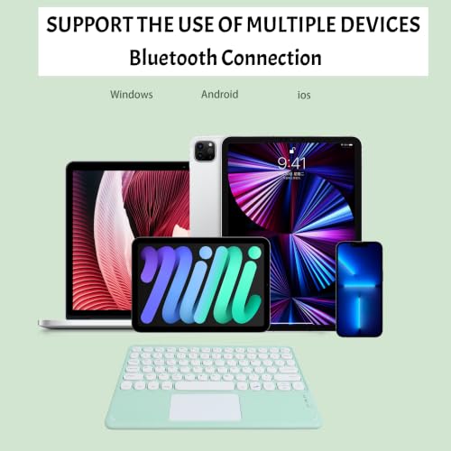 Thanice Wireless Keyboard with Touchpad,Ultra-Slim Portable Rechargeable Bluetooth Keyboard,Ipad Keyboard with Trackpad for iPad/iPad Pro and Other iOS Android Windows Devices (Green) - color: green