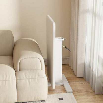 Overbed Bedside Table with Wheels Hospital Bedside Desk,White | Adjustable Hospital & Home Use Bed Table Rolling Laptop Table Mobile Standing Desk Rolling Computer Cart Over Bed Tray Table - color: White1, size: 27.6 inches