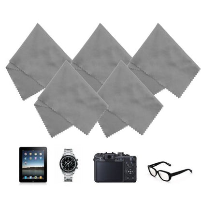 Eco-Fused Microfiber Cleaning Cloths - 10 Colorful Cloths and 2 White Cloths - Ideal for Cleaning Glasses, Spectacles, Camera Lenses, iPad, Tablets, Phones, LCD Screens (Blue/Grey) - color: Blue/Grey (12 Pack)