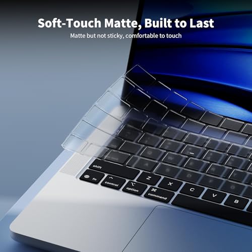 Soonjet Ultra Thin Keyboard Cover for 2025-2021 M5/M4/M3/M2/M1 Pro/Max MacBook Pro 14/16, M5-M2 MacBook Air 13/15, MacBook Neo, Premium TPU Keyboard Protector - Clear - color: Clear
