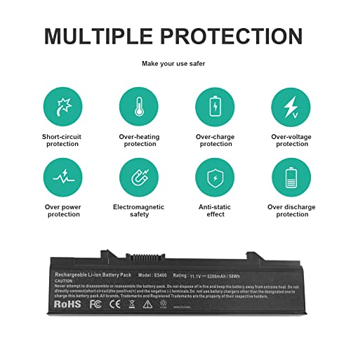 Fancy Buying Laptop Battery for Dell Latitude E5400 E5410 E5500 E5510 KM742 KM769 RM656 T749D - size: 7.28*2.72*0.94inch E5400