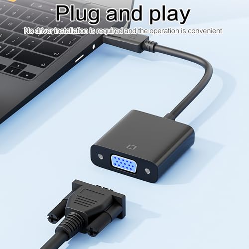 DisplayPort(DP) to VGA Adapter, 2 Pack Gold-Plated DisplayPort to VGA Adapter (Male to Female), for Computer, Desktop, Laptop, PC, Monitor, Projector, HDTV