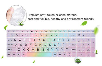 Keyboard Cover Skin for HP Laptop 15-db 15-dw 15-dy 15-da 15-bs/bw 15-ef 15t 15z 15.6" 15-db0011dx 15-dy1043dx/dy1051wm 15-dw0037wm/dw1083wm 15-ef1001ds/1023dx,HP 17-by/bs/ca 17.3 Keyboard Protector - color: Colorful Rainbow