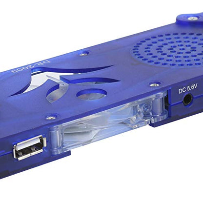 DR - 2009 Laptop Cooling Pad, Foldable USB Notebook Cooler with Dual LED Fans & Stereo Speakers, Portable Laptop Cooling Fan for Gaming, Work, and Streaming