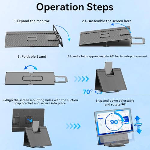 Portable Monitor, 24 inch 1080P FHD 100Hz Laptop Screen Extender, Large Gaming Monitor IPS Display for Laptop, Desktop, MacBook, PS4/5 with Kickstand VESA Compatible