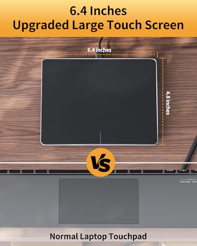 ProtoArc T1 Wired Large USB Trackpad for Windows 11/10, Grey Black | 6.4" surface, high-Precision, multi-touch gestures, plug-and-play, stable wired connection for Computer/Desktop/Laptop.