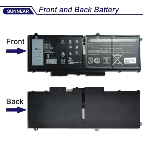 58Wh 07KRV Laptop Battery for ell Latitude 5430 5530 Precision 3570 | 4Cell 15.2V 3625mAh; Battery Replacement for Dell P104F P104F005 P137G P137G004; H4PVC Y86WG 08WRCR 078FWY 4FVJG O7KRV - size: 12.20*4.41*1.26 inches 07KRV