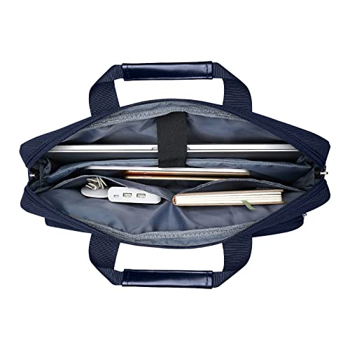 MOSISO Laptop Shoulder Bag 13.3 inch, 13-14 inch Computer Bag | Compatible with MacBook Air/Pro 13/Pro 14, HP Dell ASUS with 2 Raised&1 Flapover&1 Horizontal Pocket&Handle&Belt, Navy Blue - color: Navy Blue, size: 13.3 inch