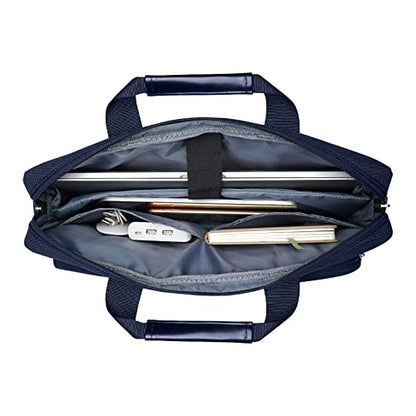 MOSISO Laptop Shoulder Bag 13.3 inch, 13-14 inch Computer Bag | Compatible with MacBook Air/Pro 13/Pro 14, HP Dell ASUS with 2 Raised&1 Flapover&1 Horizontal Pocket&Handle&Belt, Navy Blue - color: Navy Blue, size: 13.3 inch