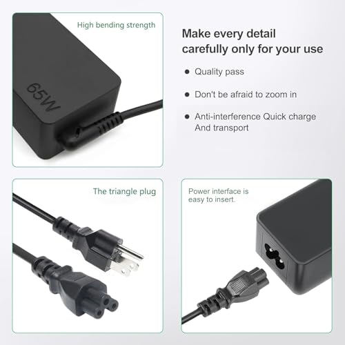 Dzytnsy 65W USB C Charger Compatible with Lenovo Thinkpad/Yoga/Chromebook Laptop Computer 65W 45W USB C Fast Power Adapter
