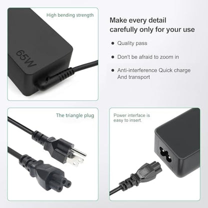 Dzytnsy 65W USB C Charger Compatible with Lenovo Thinkpad/Yoga/Chromebook Laptop Computer 65W 45W USB C Fast Power Adapter