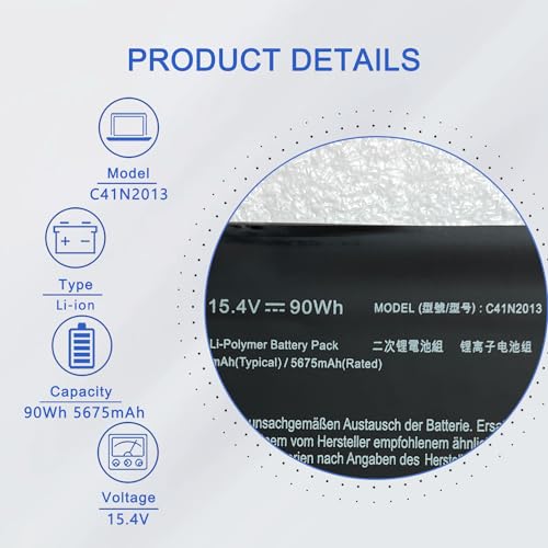 JOTACT C41N2013 C41N2013-1 90Wh Battery Replacement for Asus ROG Strix G15 G533 G17 G733 Rog Strix Scar 15 G513 17 G713 Zephyrus M16 GU603 G15 GA503 S17 GX703 Series 15.4V 5675mAh