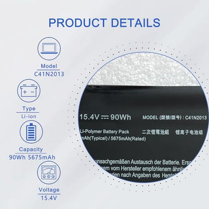 JOTACT C41N2013 C41N2013-1 90Wh Battery Replacement for Asus ROG Strix G15 G533 G17 G733 Rog Strix Scar 15 G513 17 G713 Zephyrus M16 GU603 G15 GA503 S17 GX703 Series 15.4V 5675mAh