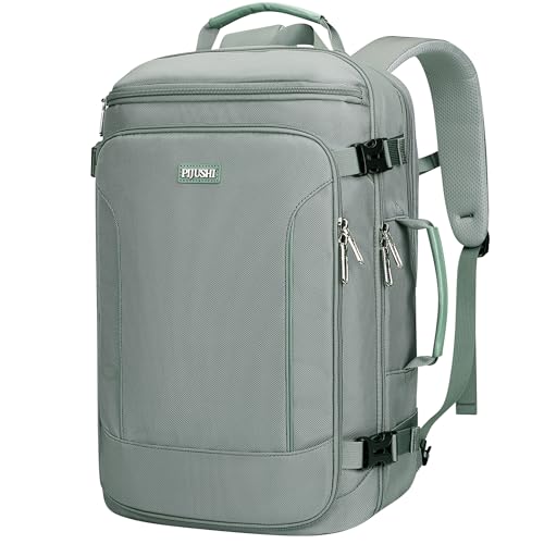 Travel Backpack Carry On Everyday Laptop Backpack Fits 16" Laptop | Flight Approved Luggage Backpack for Men Women, Suitcase-Style Main Pocket, Laptop Compartment, USB Port, for Travel, Daily - color: Grey Blue
