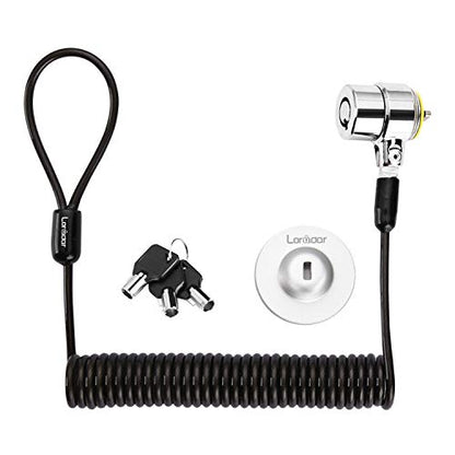 Security Hardware Cable Lock Kit,Retractable Cable Lock Portable Keyed Laptop Lock 3 Keys 6.2Ft for Monitors, Laptops, MacBooks, Tablets, iPad,Mac mini, (Keyed Different) - color: Silver 1Pack
