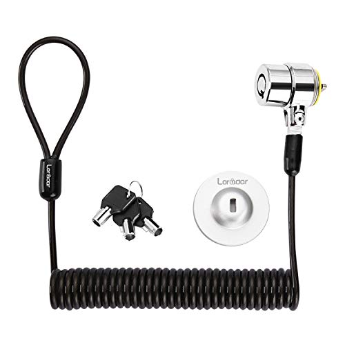 Security Hardware Cable Lock Kit,Retractable Cable Lock Portable Keyed Laptop Lock 3 Keys 6.2Ft for Monitors, Laptops, MacBooks, Tablets, iPad,Mac mini, (Keyed Different) - color: Silver 1Pack