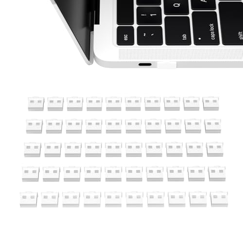 50PCS USB Port Dust Cover Type A Interface Anti Dust Protector Stopper Compatible with Table PC Notebook LaptopPort Protectors Anti-Dust Dirt for USB Female Ports (White) - color: White